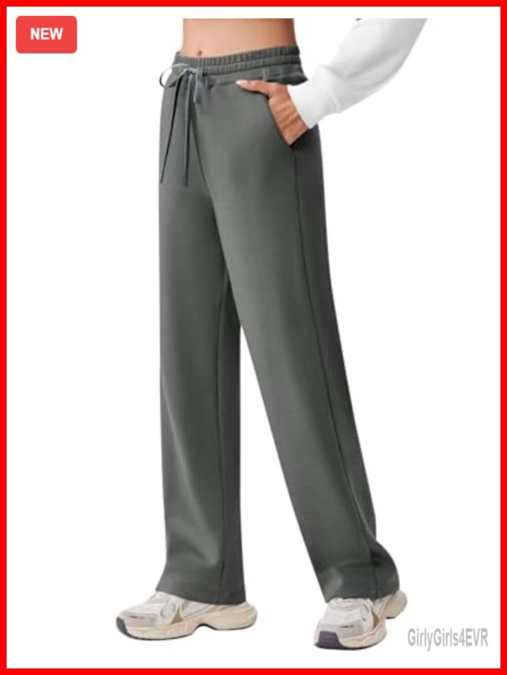 Women's Wide Leg Sweatpants Drawstring Pockets Soft Athletic Lounge